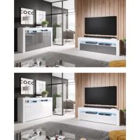Aparador Clark L con 3 Puertas para Salón con Luz LED, Mueble Moderno de Melamina Brillo, （Disponible en dos tamaños: 72cm y 82cm.） - details 14