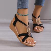 Nuevas sandalias planas con punta abierta y tacón medio con cuentas hechas a mano versátiles de verano - details 1