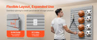 SucceBuy Paneles de pared de listones - Panel de listones de PVC para garaje de 4 x 4 pies, diseño modular, pared de listones gris, panel ajustable fácil de instalar con estructura de acoplamiento y corte DIY - details 2