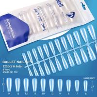 120 unidades/bolsa de puntas de uñas de ataúd totalmente cubiertas, transparentes, uñas postizas, prensadas mate en las uñas largas de vacaciones de los bailarines - details 9