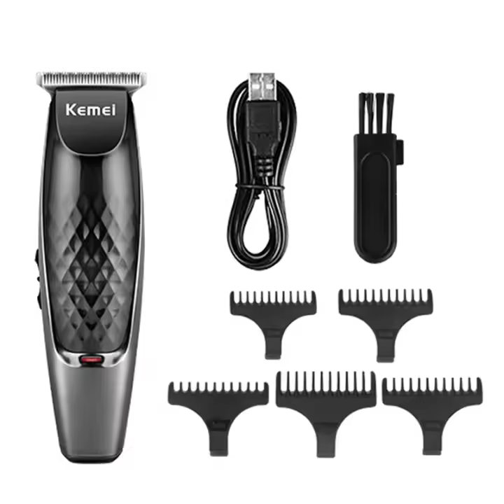 Kemei-cortadora de pelo eléctrica profesional para hombre, cabezal de corte de acero inoxidable con hoja en T de 0mm, grabado, revisado a Andis, KM-1951 - 1