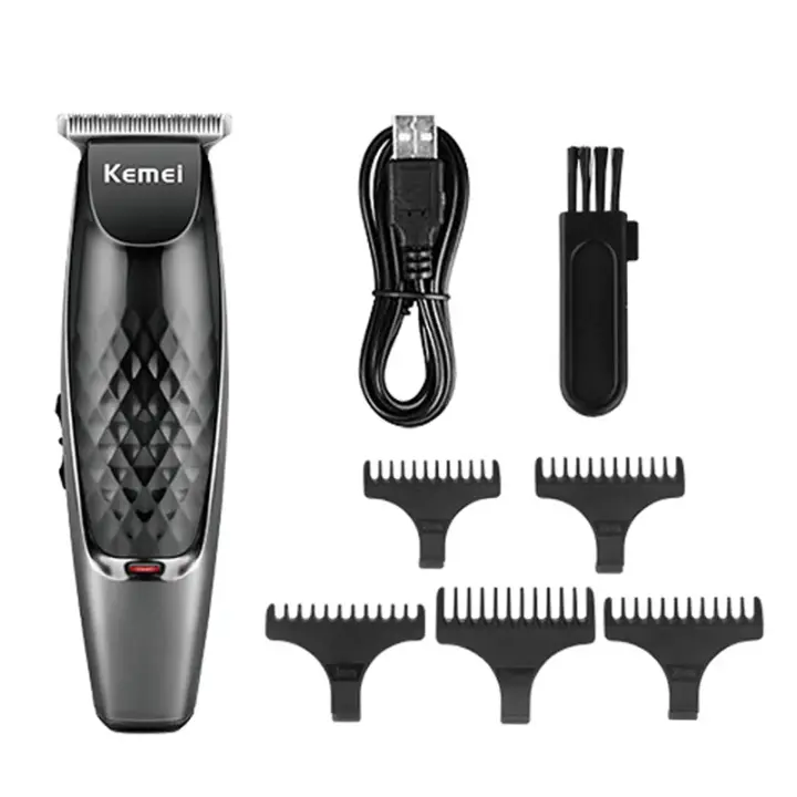 Kemei-cortadora de pelo eléctrica profesional para hombre, cabezal de corte de acero inoxidable con hoja en T de 0mm, grabado, revisado a Andis, KM-1951 - 1