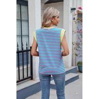 BUNO- Blusas informales holgadas a rayas para mujer, moda de verano 2025, camisas y blusas Vintage de gran tamaño para mujer, Top elegante juvenil para mujer - details 12