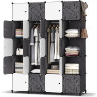 Armario Modular Portátil de 20 Compartimentos Guardarropa para Dormitorio con Barra para Colgar Ropa Compartimentos Más Profundos Aptos para Perchas - details 7