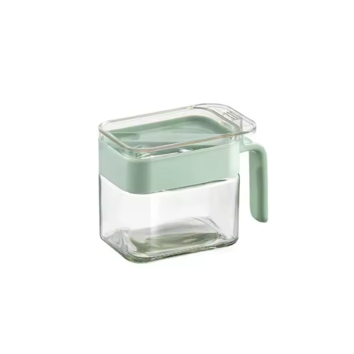 Tanque de condimentos de almacenamiento conveniente, accesorios de cocina, tapa a prueba de polvo, vidrio de tanque de condimentos para el hogar, ahorra espacio - 1