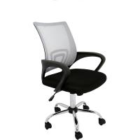 Silla de Oficina sin Reposacabezas, Poliéster y Rejilla, Gris, 53,5x57x98 cm - details 0