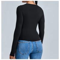 Fishbone Line Camiseta deportiva informal de manga larga para mujer, para Yoga, correr, gimnasio, ajustada, con cuello redondo, Top de entrenamiento - details 10