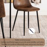 Juego de 4 sillas de comedor con asiento y respaldo suaves, con patas de metal macizo, para salón, dormitorio, cocina o comedor, ante marrón - details 9