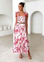 2025 Primavera/Verano ropa de mujer tirando de la correa de cintura elástica gran Swing vestido largo estampado falda niños - details 8