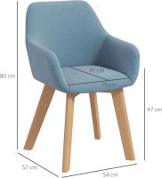 2 Sillas de Comedor Modernas Sillas de Cocina Tapizadas en Terciopelo con Respaldo Reposabrazos y Patas de Madera Carga 120 kg para Salón Dormitorio 54x57x80 cm - details 19
