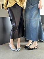 Viento puntiagudo vacío zapatos de mujer moda color sólido bolsa de tacón bajo cabeza sandalias simple temperamento versátil luz boca zapatos - details 6