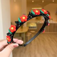 Horquilla coreana con flequillo doble, diadema con flores coloridas de princesa, aro de pelo ondulado para niños, diadema trenzada Kawaii con dientes para fiesta - details 11
