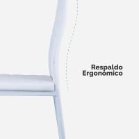 Sillas de Comedor de 4 Piezas Elegantes Resalto Alto, Asiento Ergonómico, Diseño con Costuras Decorativas Material de Piel Sintética, Estructura de Acero - details 46