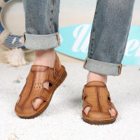 Nuevos Sandalias de Hombre de Cuero de Vaca de Primera Capa Zapatos de Playa Casuales para Exteriores Transpirables - details 4