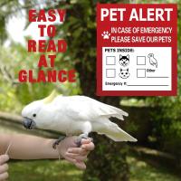 Pegatinas de Ventana Estáticas Pet Alert Paquete de 4 Señal de Rescate para Mascotas en Emergencias - details 3