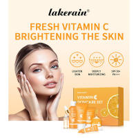 Set de cuidado de la piel con vitamina C, set de 6 piezas que incluye sérum tonificante, crema facial para ojos, protector solar, limpiador, hidratante profundo para la piel - details 0