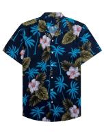 Verano hawaiano impreso en 3D con plantas coloridas y ropa de mujer, camisa de manga corta de playa, informal de moda para hombre - details 3