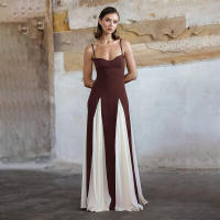 BUNO-Vestidos largos elegantes con espalda descubierta y cuello bajo para mujer, vestidos sexys sin mangas en negro y blanco, vestidos largos ajustados, novedad de 2025, batas de noche elegantes - details 11