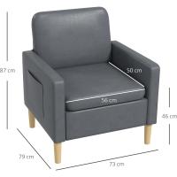 Sofá Moderno de Poliéster con 2 Bolsillos Azul Claro 200 kg de Carga Para Dormitorio Oficina - details 11