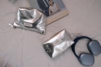 Minimalista Bolsa de Cosméticos de Plata PU Organizador Portátil con Alta Sensación - details 1