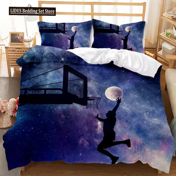 Juego de Rifle para Cama de Baloncesto 3D Diseño Cool de Fuego Brillante Poliéster para Niños Niñas - 1