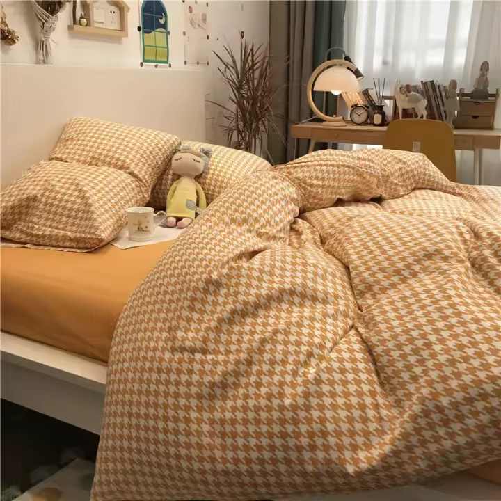 Juego de Ropa de Cama con Sábana y Funda de Edredón de Lino para 2 Personas Tamaño King 220x240 Euro Ideal para Colchón y Extensión de Cama - 1