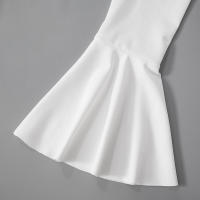Vestido D24DS372 para mujer con volantes, cuello puntiagudo, tirantes y mangas acampanadas - details 13
