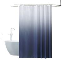 Cortina Ducha Antimoho Azul Marino Degradado Poliester Tela Impermeable Lavable Pequeña Cortinas Baño Originales 180x180 cm - details 3