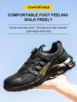 Zapatos De Seguridad Para Hombre Con Botones Giratorios Y Punta De Acero Indestructibles Antipinchazos Y Con Almohadilla De Aire Botas De Trabajo Con Suela De Goma Material De Tela Y Algodón - details 8