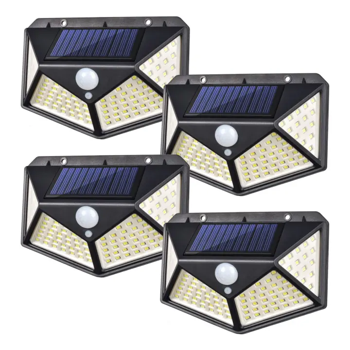 RXUNS Luz de Pared Solar 4 Paquete LED Inalámbricos Sensor de Movimiento Impermeable - 1