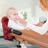Mesa para Bebé, Trona Portátil Plegable con Arnés de Seguridad, Asiento Enganchable infantil con Bolsa de Transporte para Casa y Viajes (Azul) - details 51