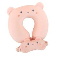 Máscara de ojos de dibujos animados, almohada en forma de U, almohada para el cuello de viaje para avión y coche, almohada para la siesta en la oficina - details 0