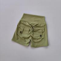 Pantalones cortos de Fitness sin costuras para mujer, cintura alta, color melocotón, con bolsillos, ajustados, deportivos, para correr, entrenamiento, baile, levantamiento de cadera - details 6