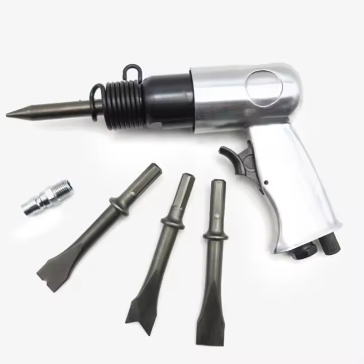 Taladro de Martillo de pala de cincel neumático, herramienta de alta resistencia con cinceles redondos y hexagonales, tornillo de aire de 1/4 pulgadas, 4500rpm - 1