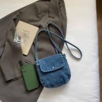 Bolso de lona vaquero informal Y2K, bolso Vintage de gran capacidad estilo callejero, bolso de compras, bolso cruzado sólido de Color sólido para mujeres y hombres - details 6