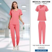 Ropa de trabajo de belleza para mujer, uniforme de enfermeras médicas, conjunto de bata quirúrgica, pantalones superiores de Spa, ropa de cuidador clínico, uniformes de enfermería, traje para correr - details 18