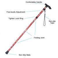 Bastón telescópico ajustable ultraligero, fuerte y compacto para senderismo, aventuras al aire libre y uso diario - details 4