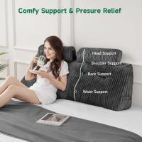 Cojín de Lectura Triangular Almohada de Apoyo Lumbar Suave Bolster para Posición de Sofá de Cama - details 3