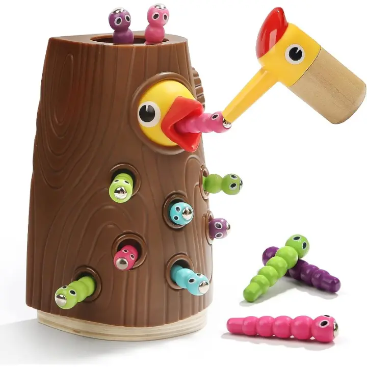 Juguetes Montessori para niños de 2 años, juego magnético de alimentación de aves para el desarrollo de habilidades motoras finas para niños y niñas - 1