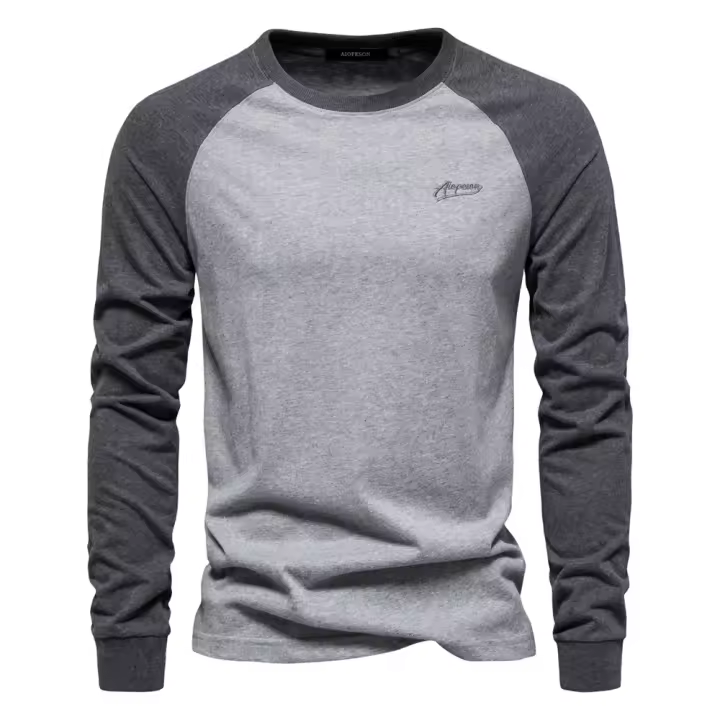 ttom Camisa de manga larga con chip, camisa casual de algodón para hombre - 1