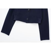 BUNO- cazadora lisa a la moda para mujer, abrigo con bolsillos, cuello en V, manga larga con una hilera de botones, trajes elegantes para mujer - details 6