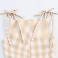 TRAFZA mujer arco Correa decoración cuello cuadrado sin mangas espalda cremallera Sling vestidos verano 2025 mujeres High Street Mini vestido - details 12