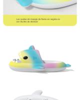 Sandalias de tiburón para niños con degradado de arco iris, lindos niños y niñas con degradado interior, - details 12