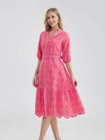 Marwin-Vestido de algodón con agujeros para mujer, Vestido informal de cintura alta con volantes y cuello en V, con volantes - details 35