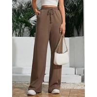 Pantalones de cintura alta y pierna ancha para mujer, pantalones holgados de calidad con cordón, primavera y otoño - details 22