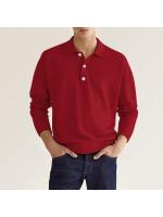 Botones de cuello en V de manga larga de otoño, polo superior casual para hombre. - details 8