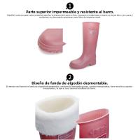 Botas de Lluvia de Moda para Mujeres Antideslizantes, Acolchadas, Calientes para Todas las Estaciones - details 1