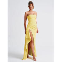 Vestido ajustado irregular con abertura lateral sexy de verano sin tirantes, nuevo y superventas de 2024 - details 6