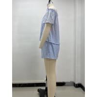 Conjunto de dos piezas de manga corta holgado de color sólido con hombros descubiertos informal para mujer, nueva colección primavera verano - details 2