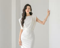 BGTEEVER-vestido ajustado sin mangas para mujer, prenda con abertura lateral, cuello redondo, cintura ajustada, ceñido a la cadera, Verano - details 5
